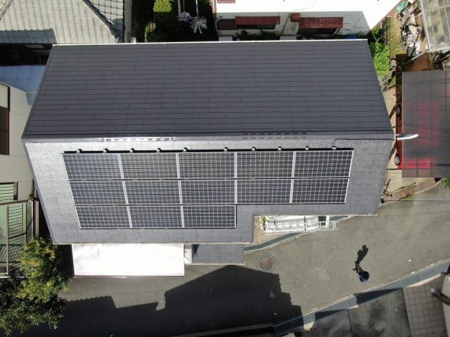 三木市の塗装後のドローン写真